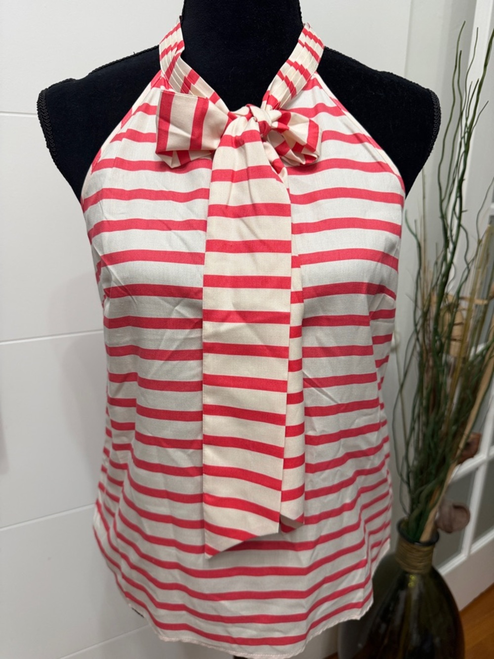 J.Crew Stripe Blouse Tie Front Chic Summer Casual Size M - Picture 2 of 6